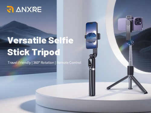 ANXRE Selfie Stick Tripod with Remote – Bluetooth Szelfibot és Telefon Állvány - felbontott