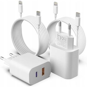 ROMITAZ 20W USB-C Gyors Töltő Adapter – Dual Port Hálózati Töltő (dupla szett)