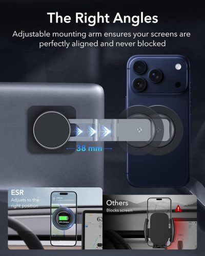 ESR MagSafe Autós Telefontartó – Mágneses Dashboard és Tesla Kijelző Tartó - felbontott