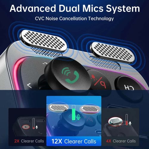 Syncwire Bluetooth 5.4 FM Transmitter Car Adapter 54W – PD 36W + QC3.0 18W Autós Töltő és Kihangosító - felbontott